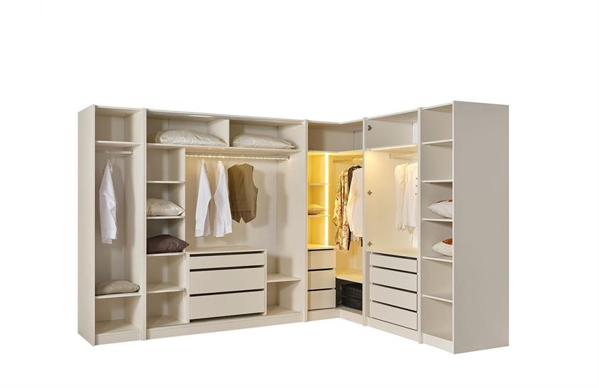 Montrelle Köşe Dolap Takımı Yatak Odası