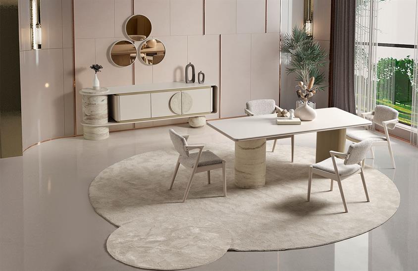 Land Traverten Yemek Odası Takımı Yemek Odası