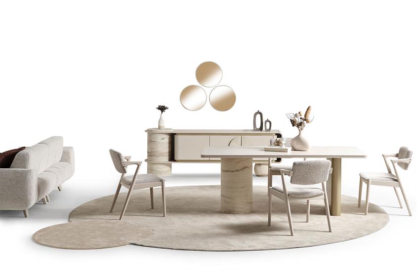 Land Traverten Yemek Odası Takımı Yemek Odası