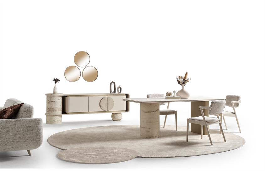 Land Traverten Yemek Odası Takımı Yemek Odası