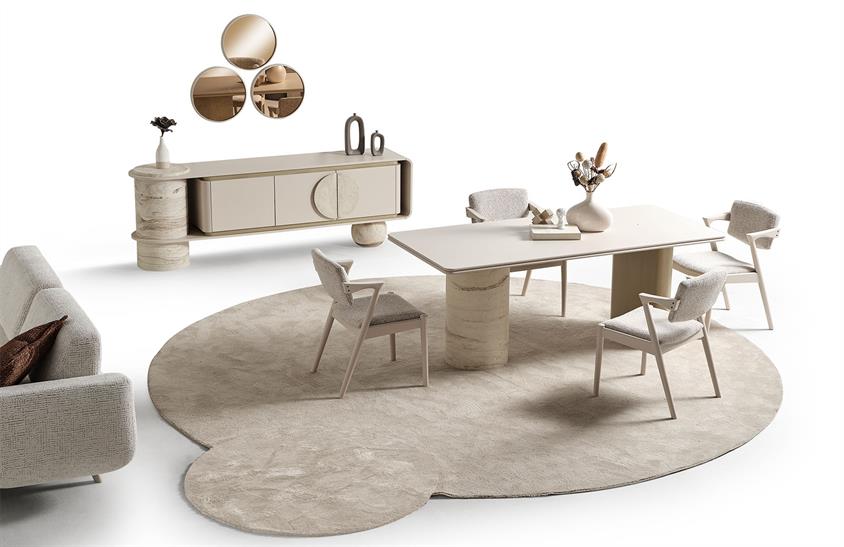 Land Traverten Yemek Odası Takımı Yemek Odası