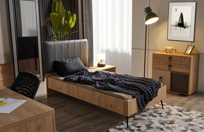 Presto Başlıklı Karyola 100*200 Genç Odası