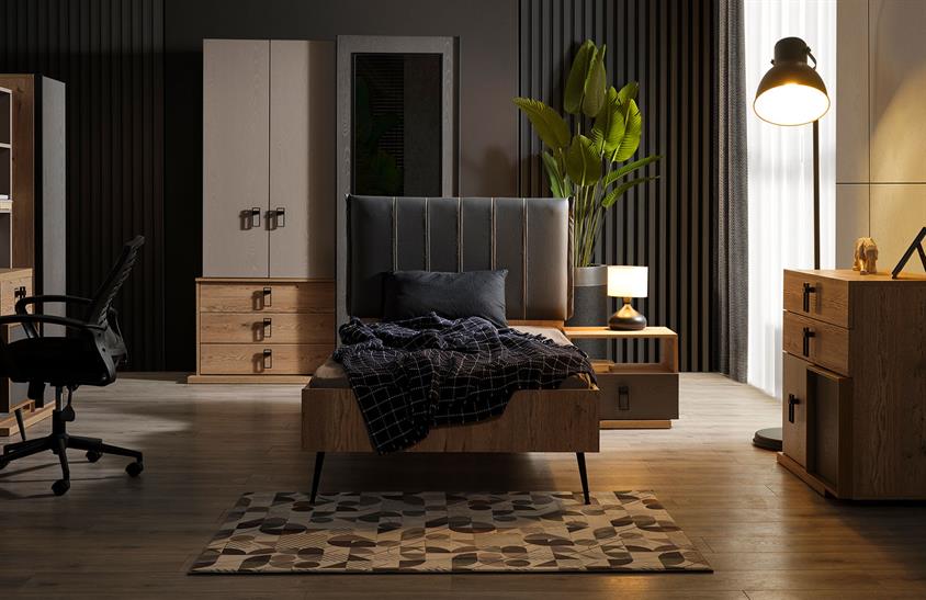 Presto Başlıklı Karyola 100*200 Genç Odası