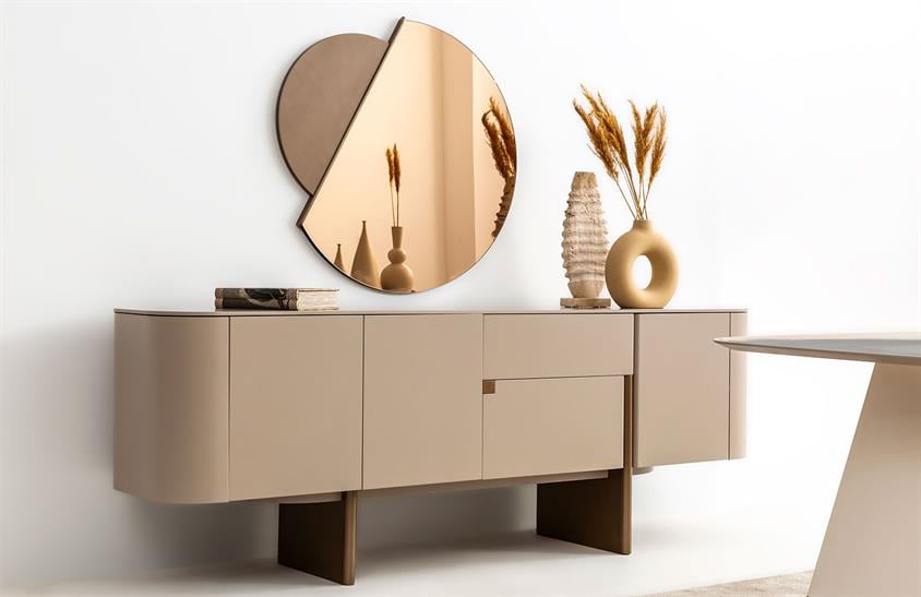 Riley Bej Yemek Odası Takımı Bronz Yemek Odası