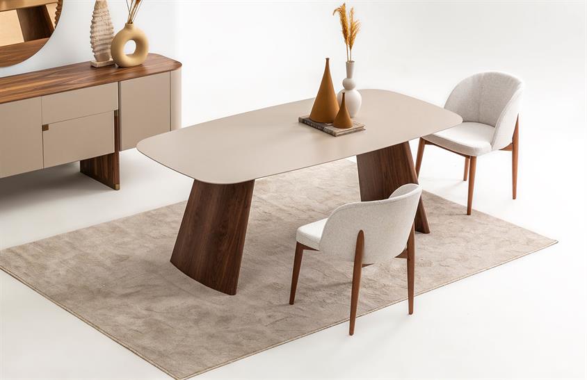 Riley Yemek Odası Takımı Bej Yemek Odası