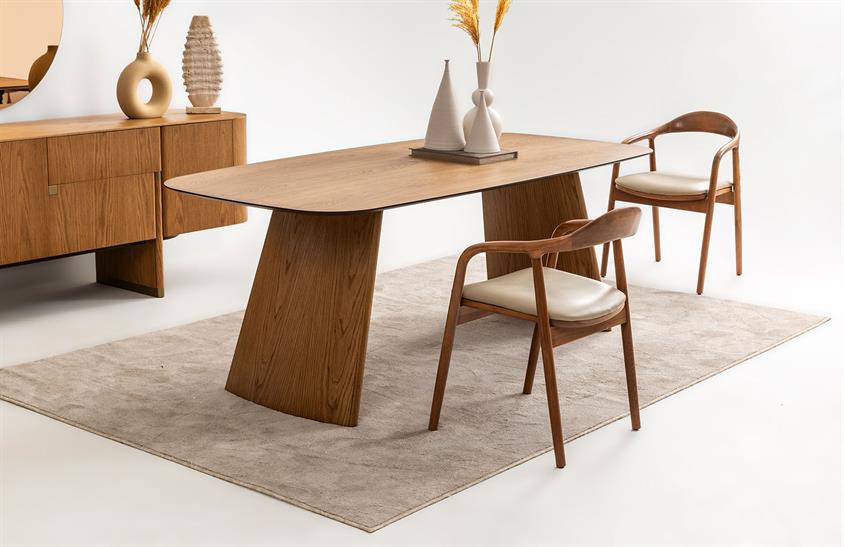 Riley Bohem Yemek Odası Takımı Meşe Yemek Odası