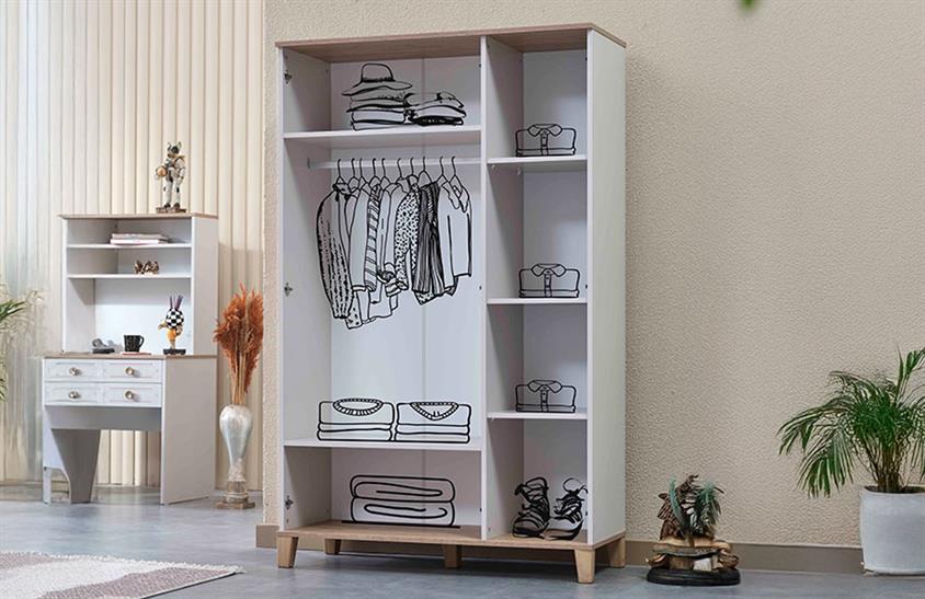 Horen 3 Kapaklı Dolap Genç Odası