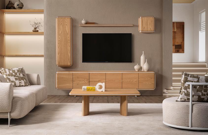 Florian Tv Ünitesi Meşe TV Ünitesi