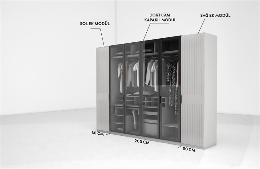 Clove Köşe Dolap Takım Yatak Odası