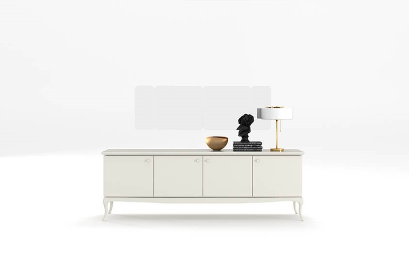 Barok Yemek Odası Takımı Ekru Yemek Odası