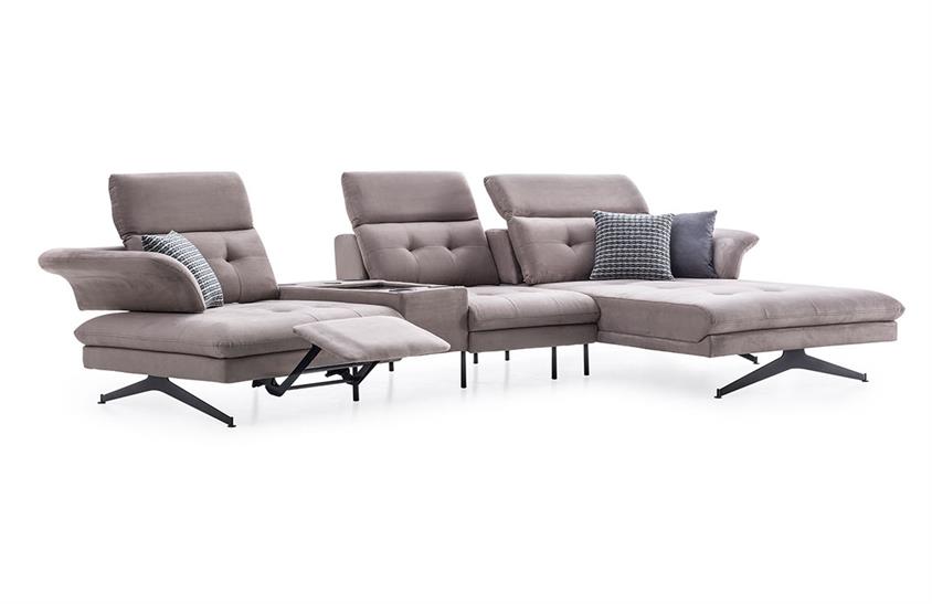 Vonda Köşe Takımı Siyah Ayaklı Köşe Koltuk