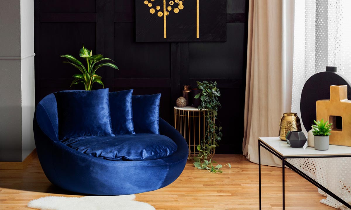 Fotelja Mavi Berjer Tekli Koltuk