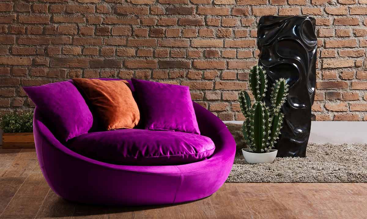 Fotelja Mor Berjer Tekli Koltuk