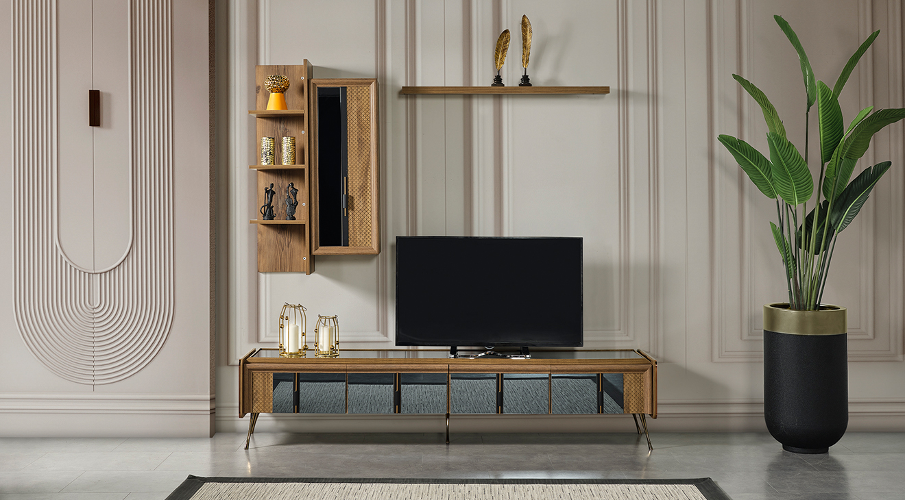 Retro Ceviz Tv Ünitesi TV Ünitesi