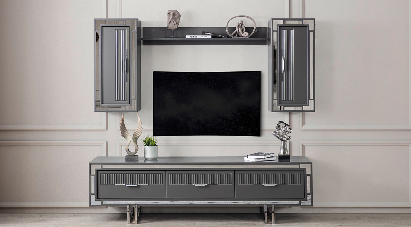 Sedef Metal Ayaklı Tv Ünitesi TV Ünitesi