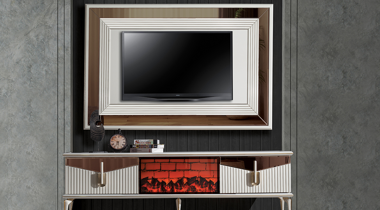 Side Şömineli Modern Tv Ünitesi TV Ünitesi