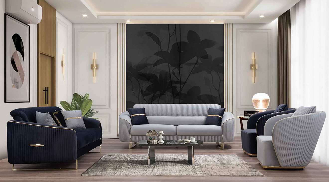 Lotus Gold Metal Ayaklı Yataklı Koltuk Takımı Yataklı Koltuk Takımları