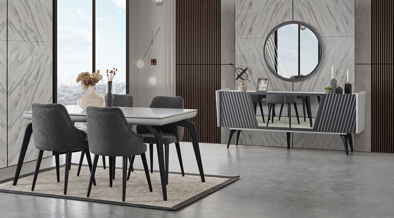 Gloria Ahşap Ayaklı Yemek Odası Takımı Yemek Odası