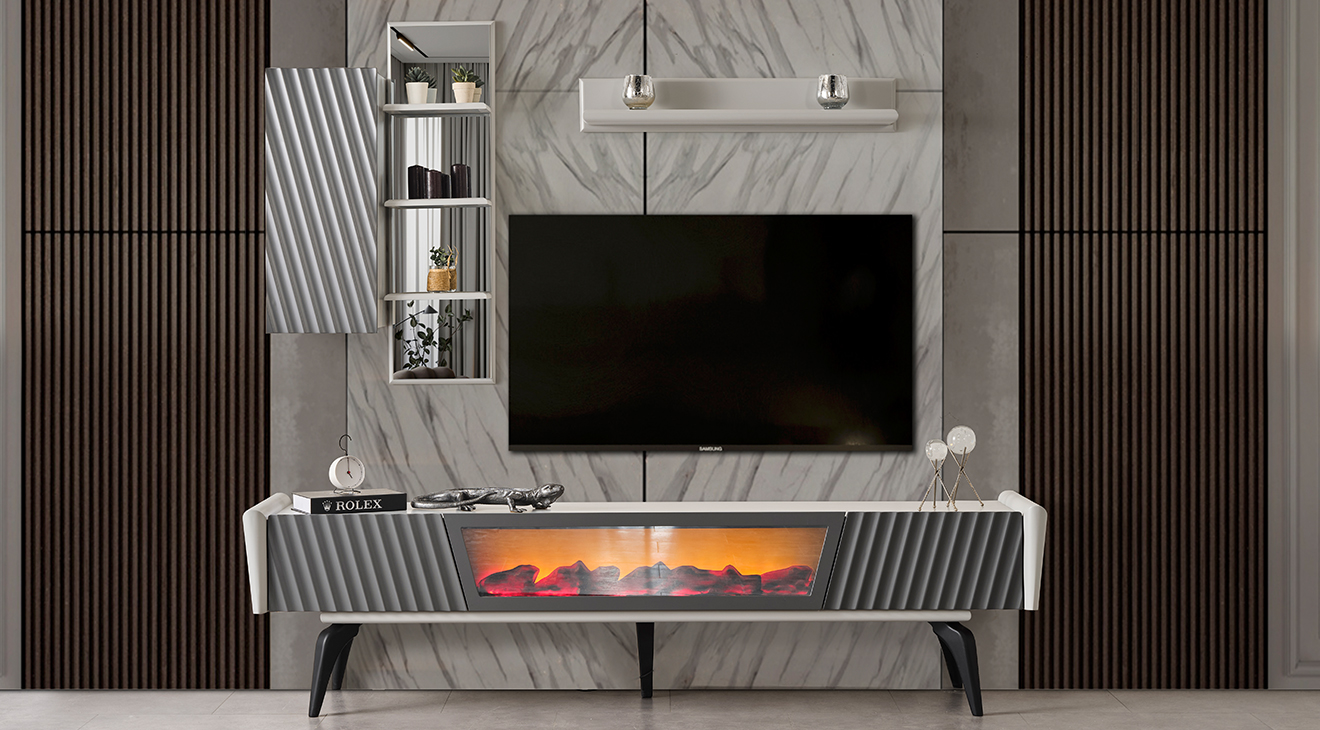 Gloria Şömineli Tv Ünitesi TV Ünitesi