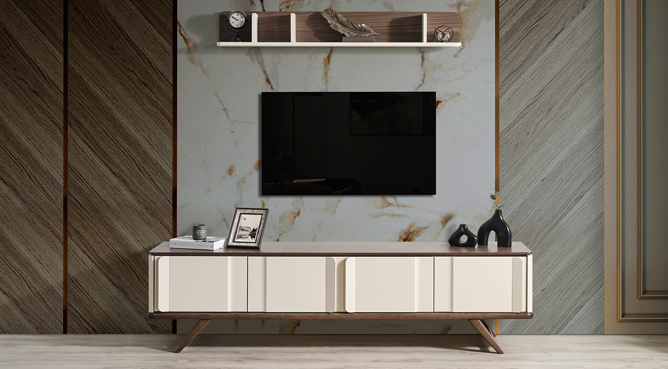 Oslo Ahşap Ayaklı Modern Tv Ünitesi TV Ünitesi