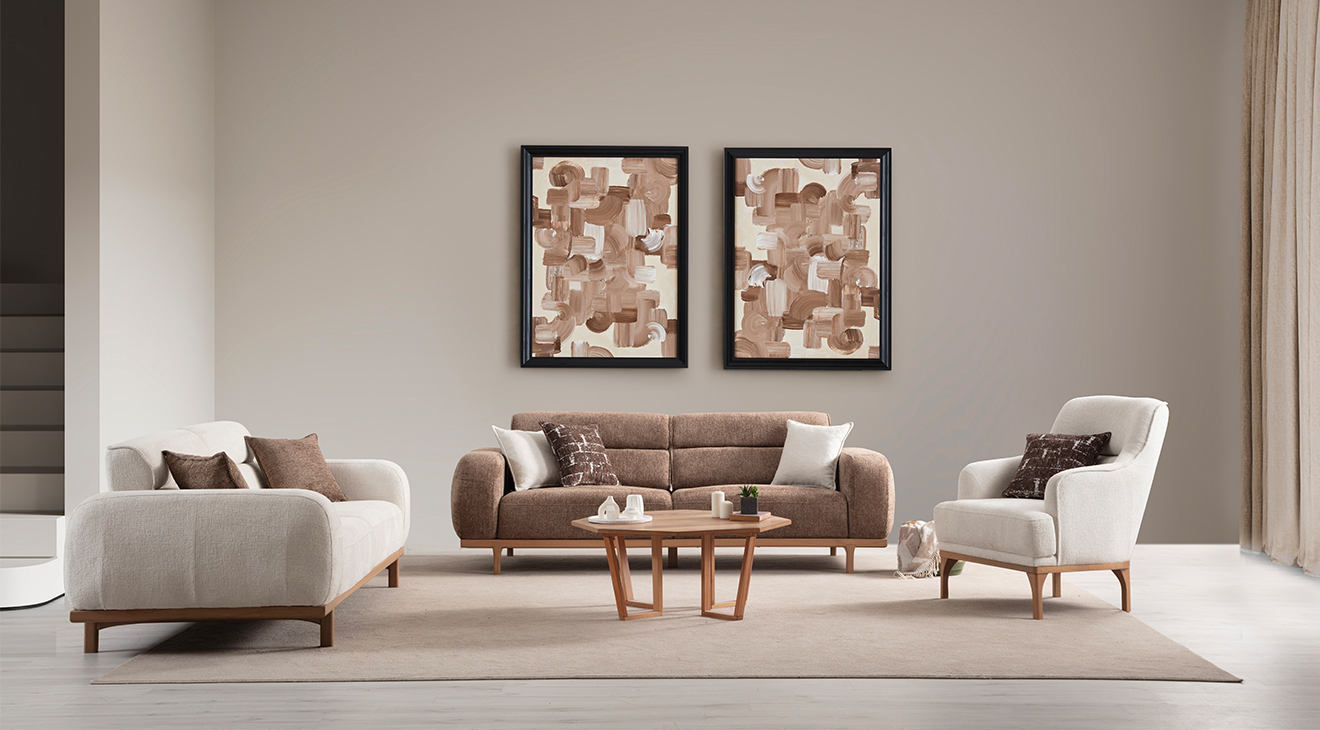 Luna Ahşap Ayaklı Yataklı Koltuk Takımı Yataklı Koltuk Takımları