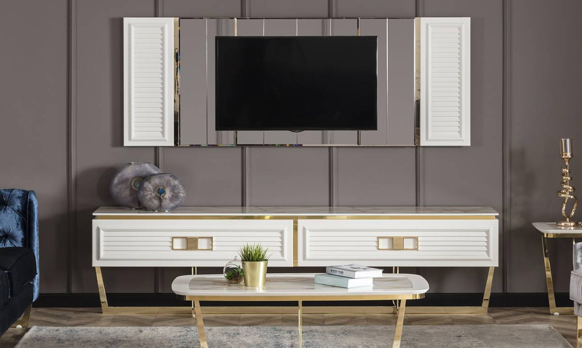 Gloria Metal Ayaklı TV Ünitesi TV Ünitesi