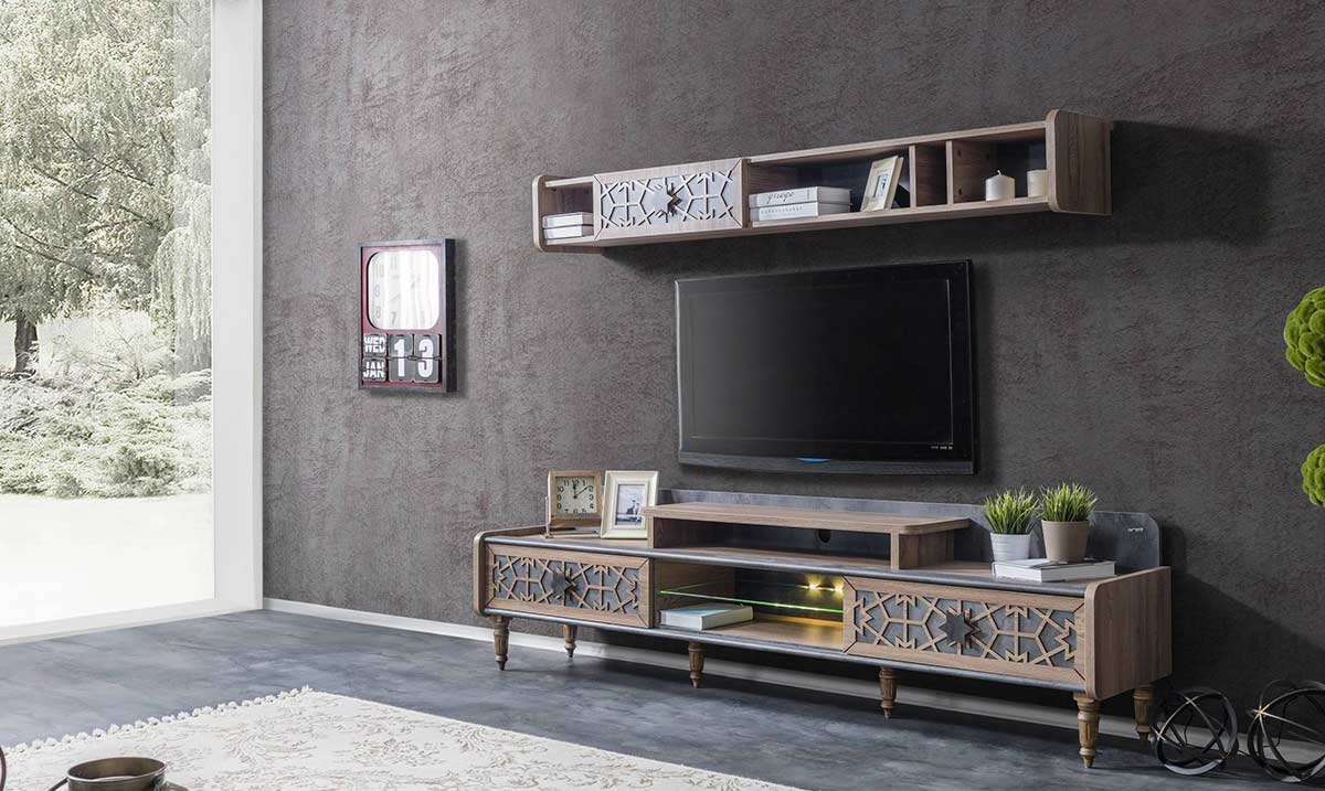 Hünkar Ahşap Ayaklı TV Ünitesi TV Ünitesi