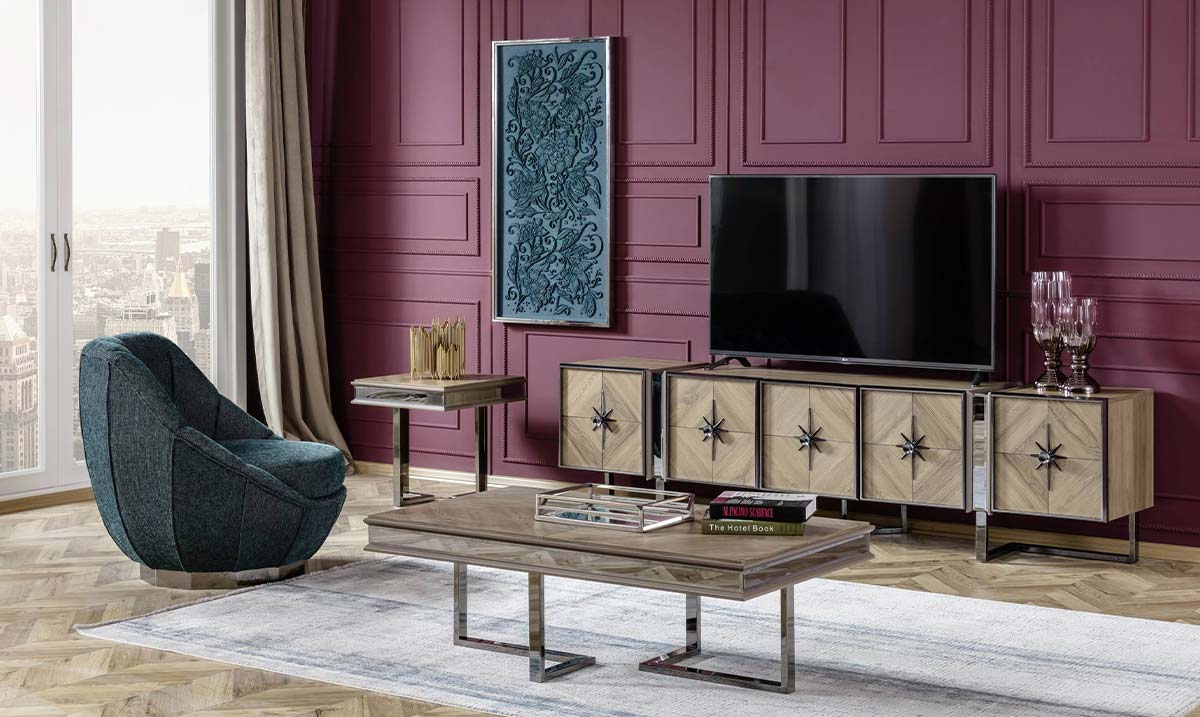 Voga Metal Ayaklı TV Ünitesi TV Ünitesi