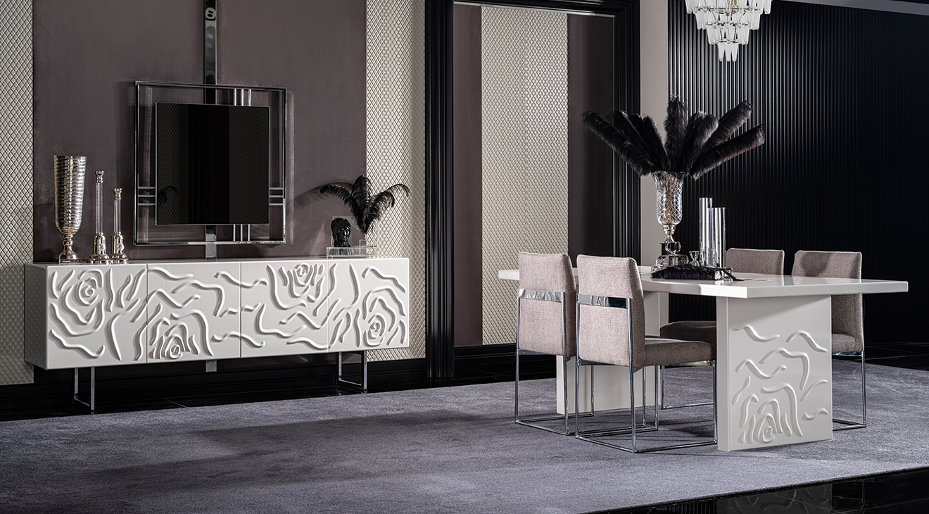 Parma Modern Metal Ayaklı Yemek Odası Takımı Yemek Odası