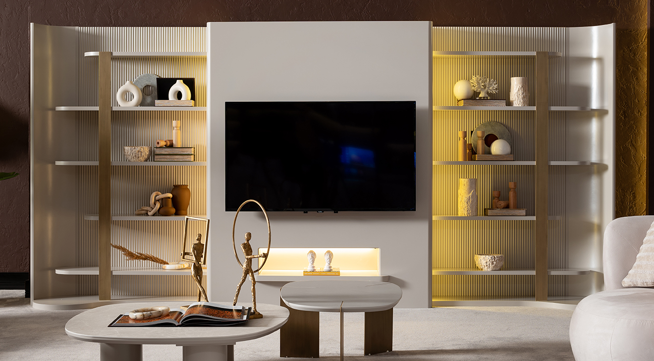 Porto Kitaplıklı Tv Ünitesi TV Ünitesi