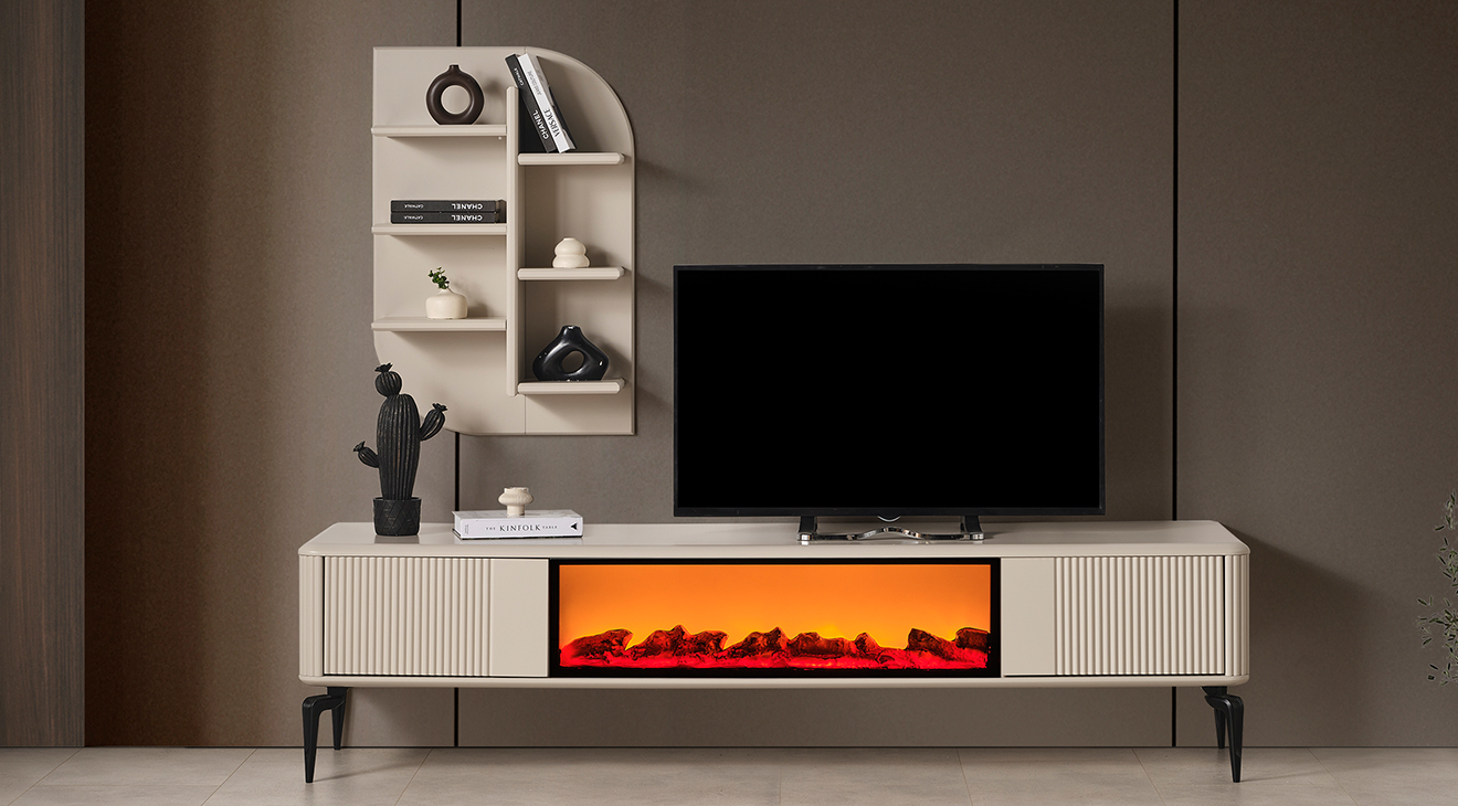 Akya Şömineli Tv Ünitesi TV Ünitesi