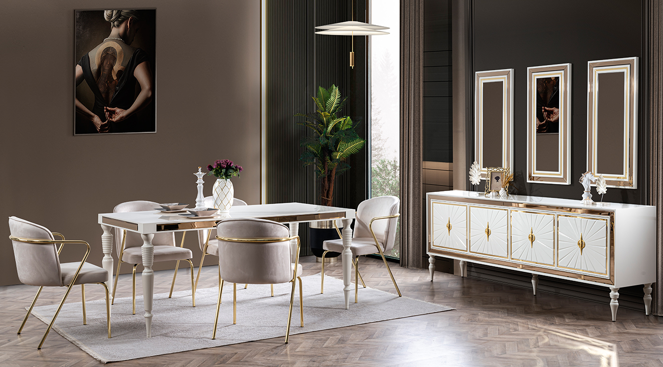 Arya Ahşap Ayaklı Yemek Odası Takımı Yemek Odası