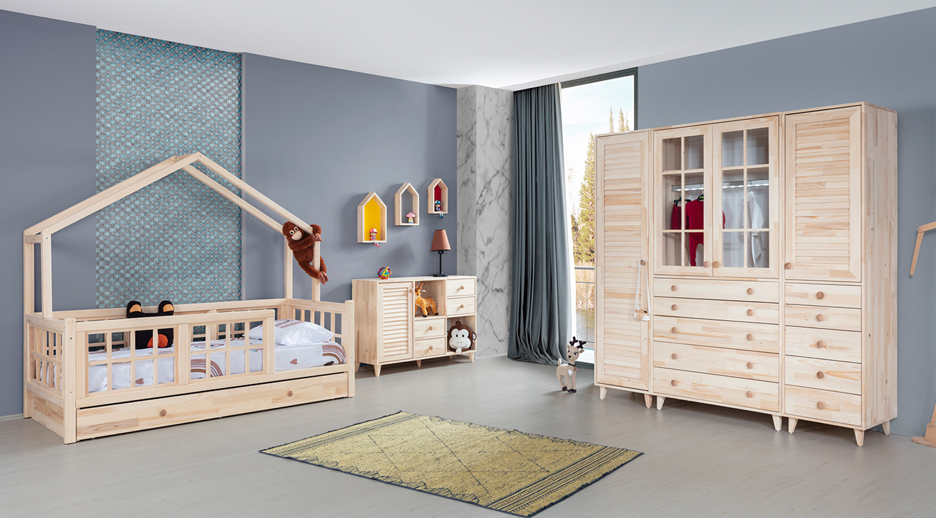 İlkim 4 Kapaklı Bebek Odası Takımı Genç Odası