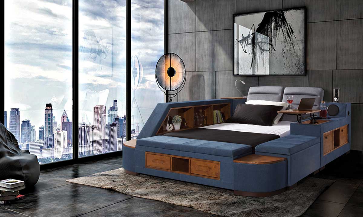 Luxe Life Mavi Ses Sistemli Akıllı Karyola Akıllı Karyola