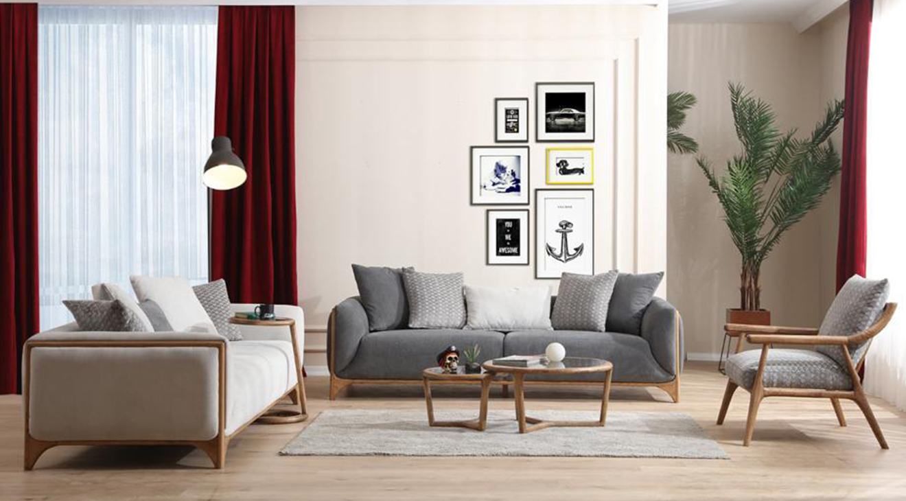 Boss Ahşap Ayaklı Koltuk Takımı Koltuk Takımı