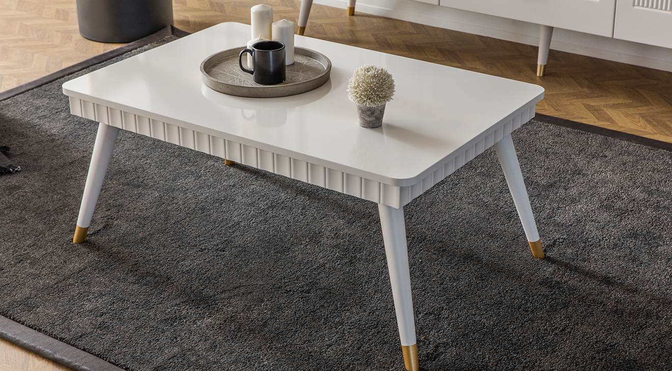 Tesla Aytaşı Ahşap Ayaklı Orta Sehpa Orta Sehpa