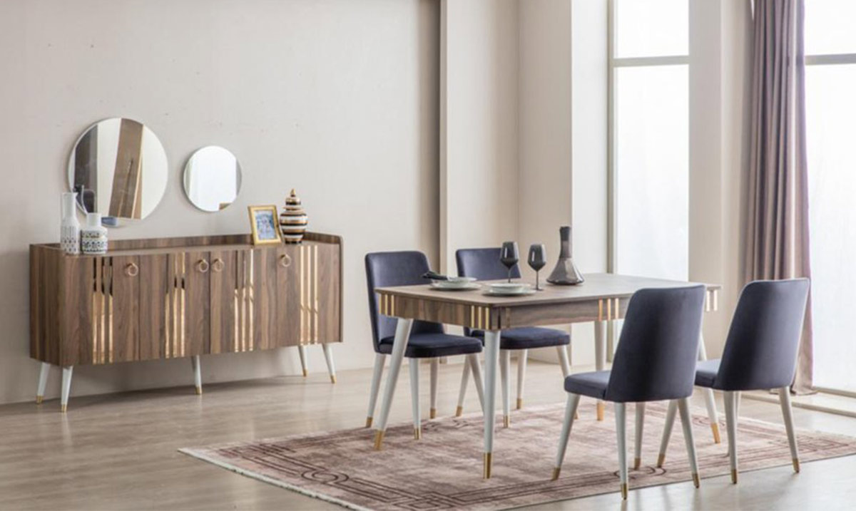 Lotus Ceviz Aytaşı Yemek Odası Takımı Yemek Odası