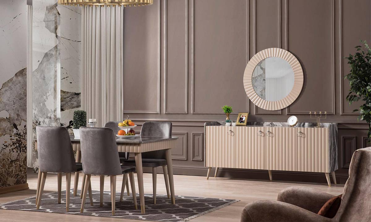 Almanya Gri Capicino Yemek Odası Takımı Yemek Odası