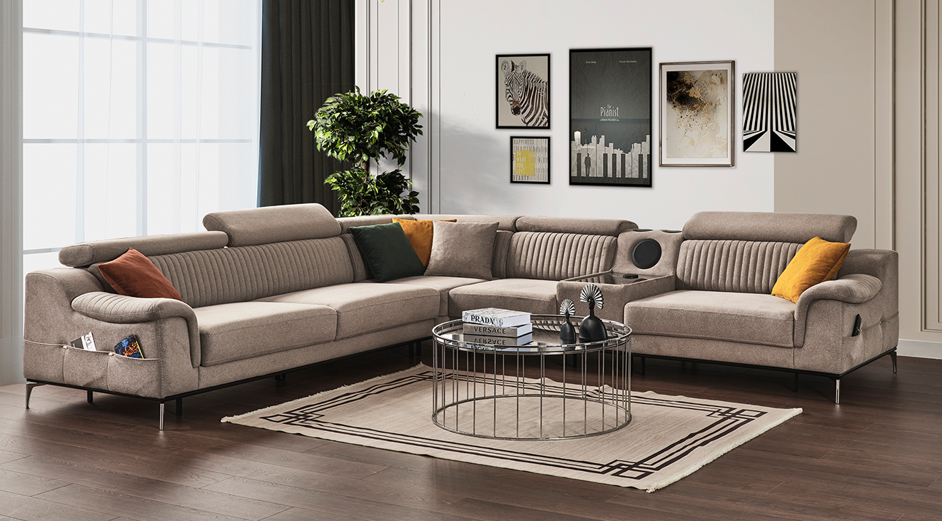 Mustang Ses Sistemli Usbli Köşe Koltuk Takımı Köşe Koltuk