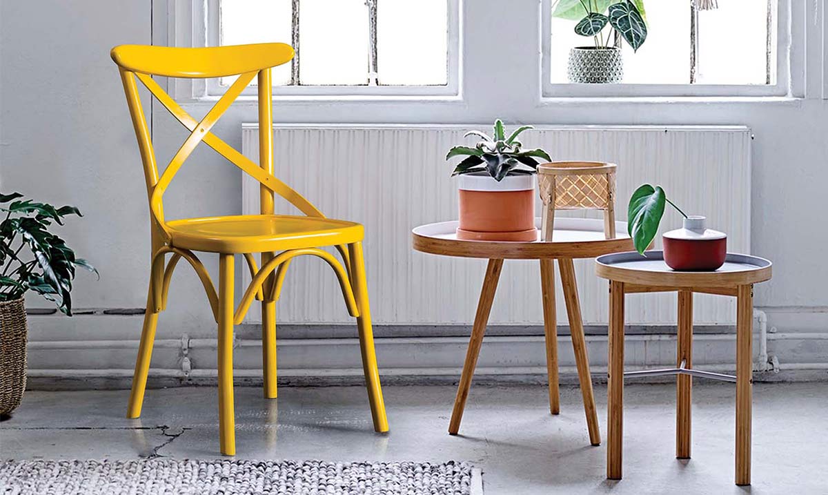 Fix Sarı Ahşap Ayaklı Sandalye Sandalye