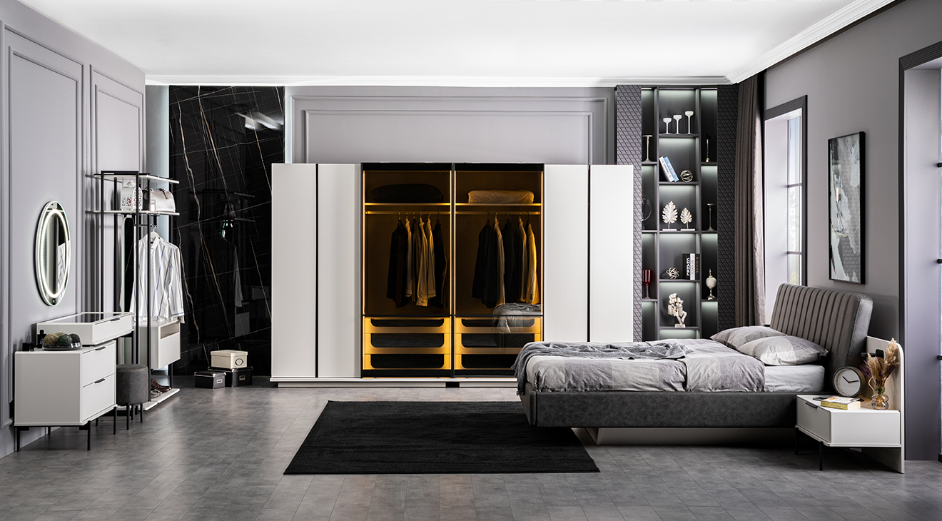 Portre Sürgü Kapaklı Yatak Odası Takımı Yatak Odası