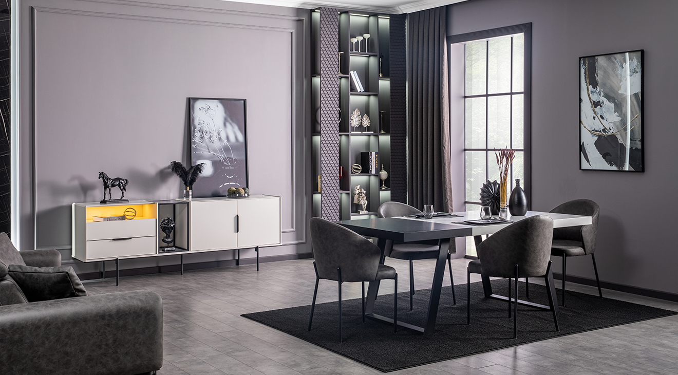 Portre Kaşıklı Modern Yemek Odası Takımı Yemek Odası