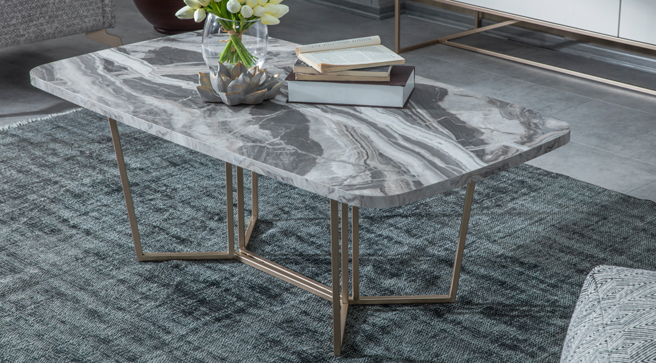 Loft Gold Metal Ayaklı Orta Sehpa Orta Sehpa