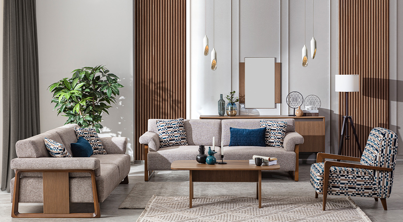 Wood Yataklı Modern Koltuk Takımı Modern Koltuk Takımı