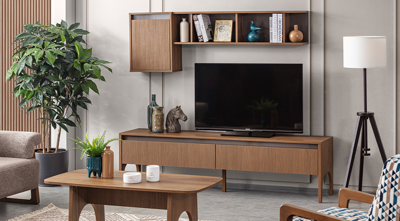 Wood Ceviz Modern Tv Ünitesi TV Ünitesi