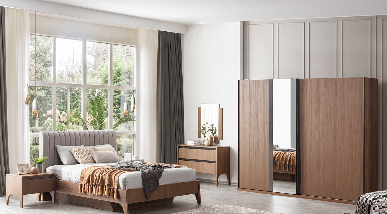 Wood Sürgü Kapaklı Yatak Odası Takımı Yatak Odası