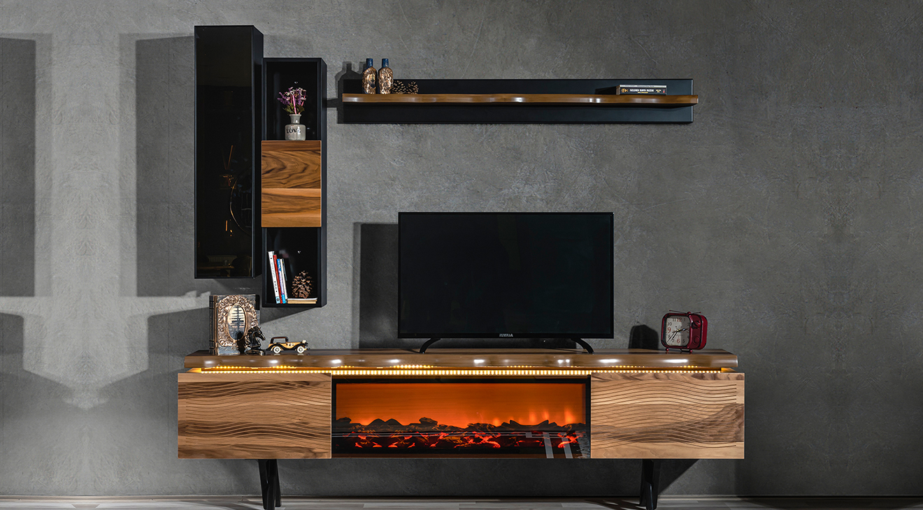 Greenwich Şömineli Tv Ünitesi TV Ünitesi