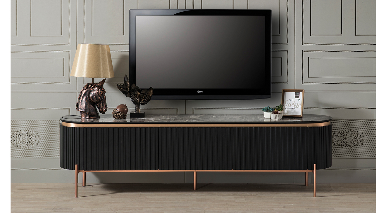 Tesla Metal Ayaklı Tv Ünitesi TV Ünitesi