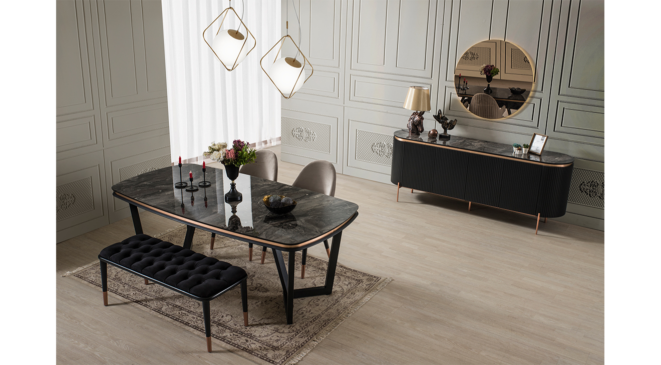 Tesla Metal Ayaklı Yemek Odası Takımı Yemek Odası