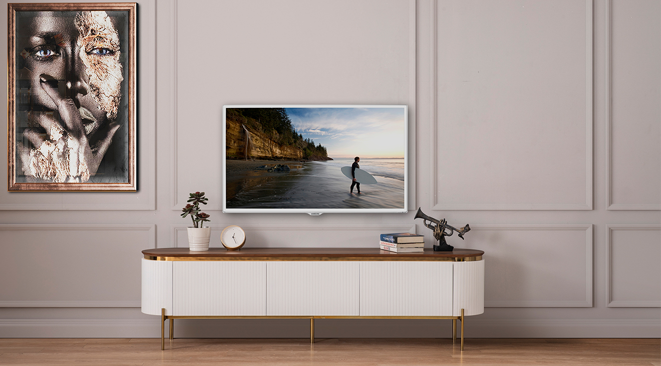 Tesla Metal Ayaklı Beyaz Tv Ünitesi TV Ünitesi